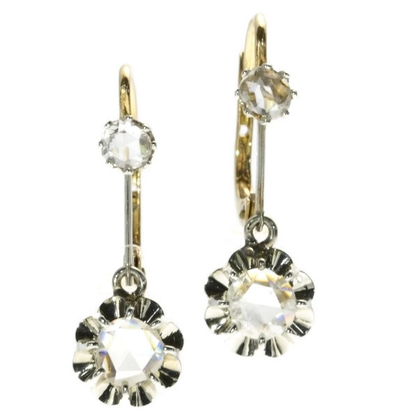 Art Deco diamond dangle earrings 18kt white gold